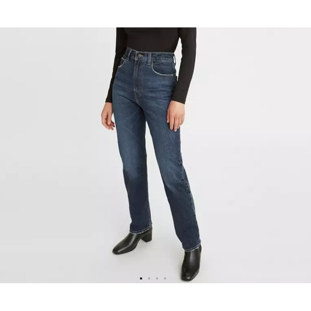 Levis Premium Jeans Women's 26x31 Denim 70s High Slim Straight Jeans Dark Wash